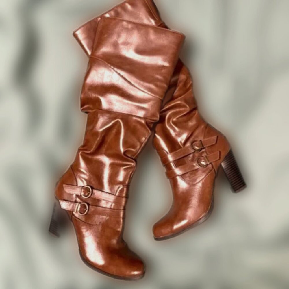 Style & Co Rudyy Faux Leather Buckle Boots Size 7M